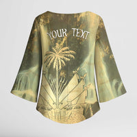 Personalized Afro Haiti Le Saut Kimono Sleeve Blouse Ayiti Waterfall Vintage Grunge Style - Wonder Print Shop