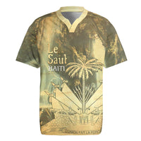 Personalized Afro Haiti Le Saut Rugby Jersey Ayiti Waterfall Vintage Grunge Style - Wonder Print Shop