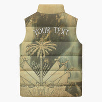 Personalized Afro Haiti Le Saut Sleeveless Puffer Jacket Ayiti Waterfall Vintage Grunge Style - Wonder Print Shop