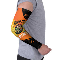 Personalised Netherlands Darts Arm Sleeves Born To Play Darts Grunge Style - Wonder Print Shop