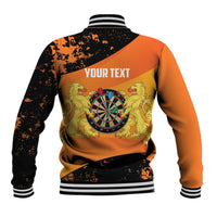 Personalised Netherlands Darts Baseball Jacket Born To Play Darts Grunge Style - Wonder Print Shop