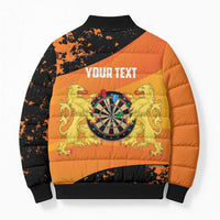 Personalised Netherlands Darts Bomber Puffer Jacket Born To Play Darts Grunge Style - Wonder Print Shop