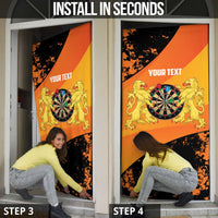 Personalised Netherlands Darts Door Cover Born To Play Darts Grunge Style - Wonder Print Shop