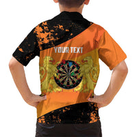 Personalised Netherlands Darts Family Matching Mermaid Dress and Hawaiian Shirt Born To Play Darts Grunge Style - Wonder Print Shop