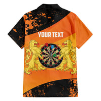 Personalised Netherlands Darts Family Matching Mermaid Dress and Hawaiian Shirt Born To Play Darts Grunge Style - Wonder Print Shop