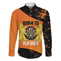 Personalised Netherlands Darts Family Matching Mermaid Dress and Hawaiian Shirt Born To Play Darts Grunge Style - Wonder Print Shop