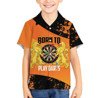 Personalised Netherlands Darts Family Matching Mermaid Dress and Hawaiian Shirt Born To Play Darts Grunge Style - Wonder Print Shop
