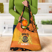 Netherlands Darts Grocery Bag Born To Play Darts Grunge Style - Wonder Print Shop