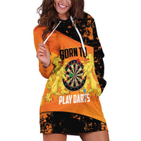 Personalised Netherlands Darts Hoodie Dress Born To Play Darts Grunge Style - Wonder Print Shop