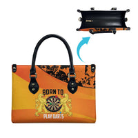 Netherlands Darts Leather Bag Born To Play Darts Grunge Style - Wonder Print Shop