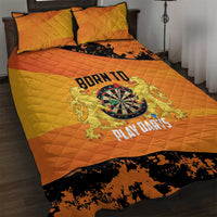 Netherlands Darts Quilt Bed Set Born To Play Darts Grunge Style - Wonder Print Shop
