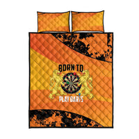 Netherlands Darts Quilt Bed Set Born To Play Darts Grunge Style - Wonder Print Shop