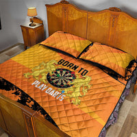 Netherlands Darts Quilt Bed Set Born To Play Darts Grunge Style - Wonder Print Shop