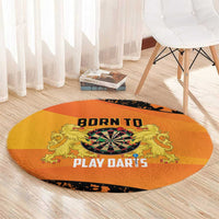 Netherlands Darts Round Carpet Born To Play Darts Grunge Style - Wonder Print Shop