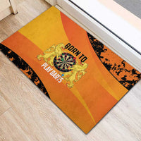 Netherlands Darts Rubber Doormat Born To Play Darts Grunge Style - Wonder Print Shop