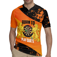 Personalised Netherlands Darts Rugby Jersey Born To Play Darts Grunge Style - Wonder Print Shop