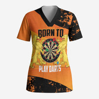 Personalised Netherlands Darts Scrub Top Born To Play Darts Grunge Style - Wonder Print Shop