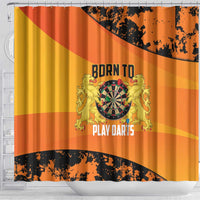 Netherlands Darts Shower Curtain Born To Play Darts Grunge Style - Wonder Print Shop