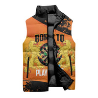 Personalised Netherlands Darts Sleeveless Puffer Jacket Born To Play Darts Grunge Style - Wonder Print Shop