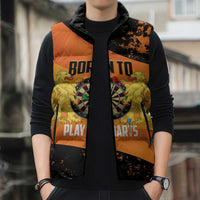 Personalised Netherlands Darts Sleeveless Puffer Jacket Born To Play Darts Grunge Style - Wonder Print Shop