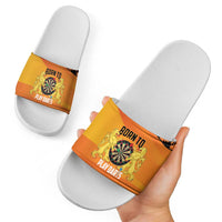 Netherlands Darts Slide Sandals Born To Play Darts Grunge Style - Wonder Print Shop
