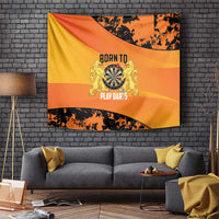 Netherlands Darts Tapestry Born To Play Darts Grunge Style - Wonder Print Shop