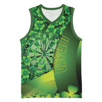 Personalised Ireland Darts Basketball Jersey Dartboard Irish Shamrock Pattern - Wonder Print Shop
