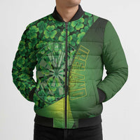 Personalised Ireland Darts Bomber Puffer Jacket Dartboard Irish Shamrock Pattern - Wonder Print Shop