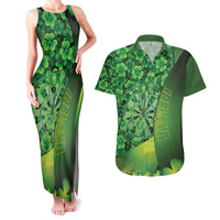 Personalised Ireland Darts Couples Matching Tank Maxi Dress and Hawaiian Shirt Dartboard Irish Shamrock Pattern - Wonder Print Shop