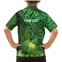 Personalised Ireland Darts Family Matching Mermaid Dress and Hawaiian Shirt Dartboard Irish Shamrock Pattern - Wonder Print Shop