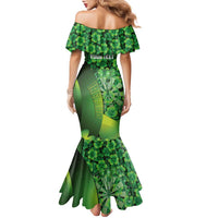 Personalised Ireland Darts Family Matching Mermaid Dress and Hawaiian Shirt Dartboard Irish Shamrock Pattern - Wonder Print Shop