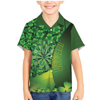 Personalised Ireland Darts Family Matching Mermaid Dress and Hawaiian Shirt Dartboard Irish Shamrock Pattern - Wonder Print Shop
