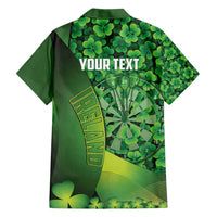 Personalised Ireland Darts Family Matching Short Sleeve Bodycon Dress and Hawaiian Shirt Dartboard Irish Shamrock Pattern - Wonder Print Shop