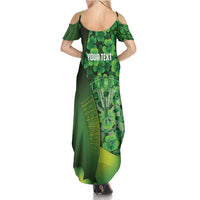 Personalised Ireland Darts Family Matching Summer Maxi Dress and Hawaiian Shirt Dartboard Irish Shamrock Pattern - Wonder Print Shop
