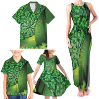 Personalised Ireland Darts Family Matching Tank Maxi Dress and Hawaiian Shirt Dartboard Irish Shamrock Pattern - Wonder Print Shop