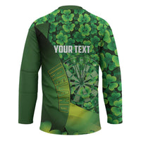 Personalised Ireland Darts Hockey Jersey Dartboard Irish Shamrock Pattern - Wonder Print Shop