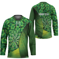 Personalised Ireland Darts Hockey Jersey Dartboard Irish Shamrock Pattern - Wonder Print Shop