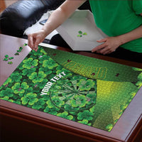 Personalised Ireland Darts Puzzle Dartboard Irish Shamrock Pattern - Wonder Print Shop