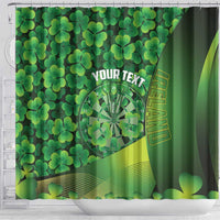 Personalised Ireland Darts Shower Curtain Dartboard Irish Shamrock Pattern - Wonder Print Shop
