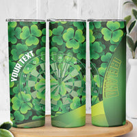 Personalised Ireland Darts Skinny Tumbler Dartboard Irish Shamrock Pattern - Wonder Print Shop