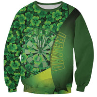 Personalised Ireland Darts Sweatshirt Dartboard Irish Shamrock Pattern - Wonder Print Shop