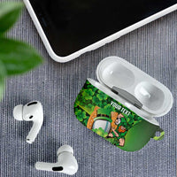 St Patrick's Day Ireland Rugby Custom AirPods Case Leprechaun Mascot Irish Shamrock Pattern - Wonder Print Shop