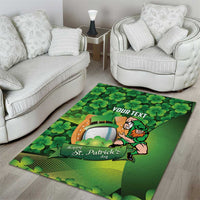St Patrick's Day Ireland Rugby Custom Area Rug Leprechaun Mascot Irish Shamrock Pattern - Wonder Print Shop