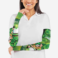 St Patrick's Day Ireland Rugby Custom Arm Sleeves Leprechaun Mascot Irish Shamrock Pattern - Wonder Print Shop