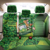 St Patrick's Day Ireland Rugby Custom Back Car Seat Cover Leprechaun Mascot Irish Shamrock Pattern - Wonder Print Shop