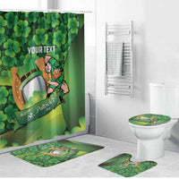 St Patrick's Day Ireland Rugby Custom Bathroom Set Leprechaun Mascot Irish Shamrock Pattern - Wonder Print Shop