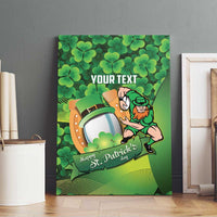 St Patrick's Day Ireland Rugby Custom Canvas Wall Art Leprechaun Mascot Irish Shamrock Pattern - Wonder Print Shop