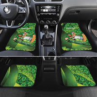 St Patrick's Day Ireland Rugby Custom Car Mats Leprechaun Mascot Irish Shamrock Pattern - Wonder Print Shop