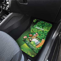 St Patrick's Day Ireland Rugby Custom Car Mats Leprechaun Mascot Irish Shamrock Pattern - Wonder Print Shop