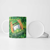 St Patrick's Day Ireland Rugby Custom Ceramic Mug Leprechaun Mascot Irish Shamrock Pattern - Wonder Print Shop